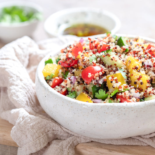 Bone Broth Infused Greek Quinoa Salad